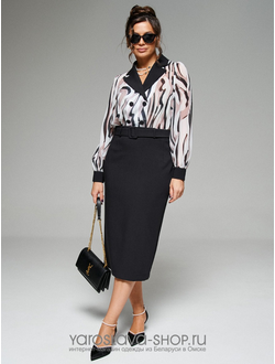 Модель: 6281.Женское комбинированное платье в деловом стиле