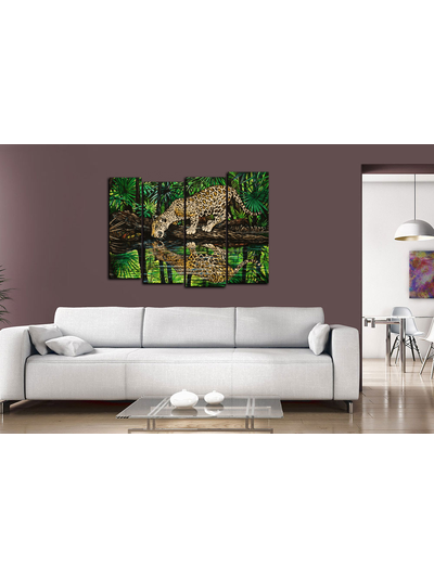 Модульная картина "Хищник на водопое"