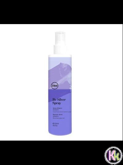360 HAIR PROFESSIONAL Антижелтый двухфазный несмываемый спрей-кондиционер для светлых волос BE SILVER SPRAY, 250 мл