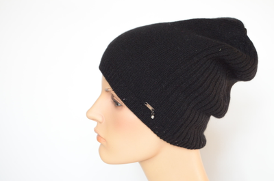 Женская шапка из кашемира Италия Vizio 1103 CL черная