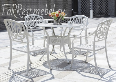 Литой садовый комплект PALERMO белый