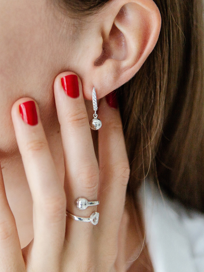 Серьги с английским замком "Волейбол"