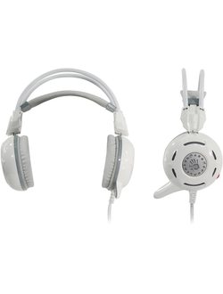 Игровые наушники с микрофоном (игровая гарнитура) A4Tech Bloody COMFORT GLARE GAMING HEADPHONE G300 (белые)