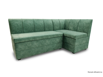 Кухонный Угловой диван "Форум-8" Зеленый правый