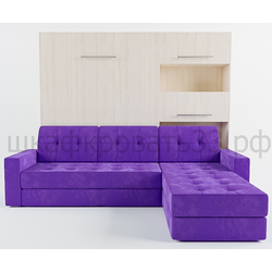 Шкаф-кровать с угловым диваном «ФУР-ФУР» 160х200