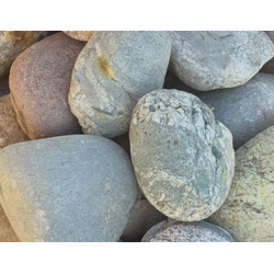 Галька круглая пестрая речная, фракция 100-150 мм