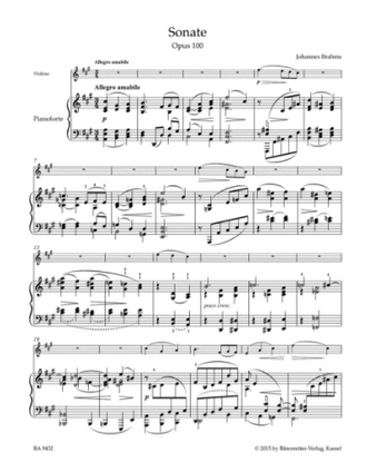 Brahms. Sonate A-dur op.100 für Violine und Klavier