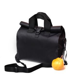 сумка для еды на работу черная большая на ремне