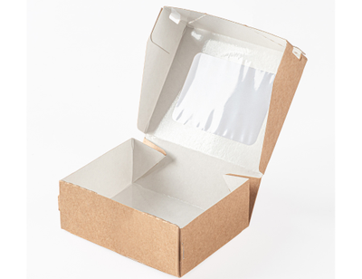 Коробка самосборная с окном 10х8х3,5 см цвет крафт