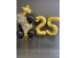 Набор шаров с золотыми цифрами №22