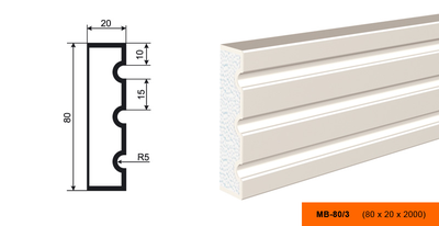 Lepninaplast МВ-80/3 фасадный молдинг из пенополистирола