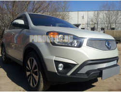 Защита радиатора Ssang Yong Actyon 2013- chrome верх