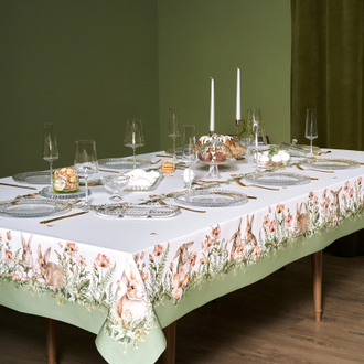 Скатерть прямоугольная "Зайцы" 175Х400 см