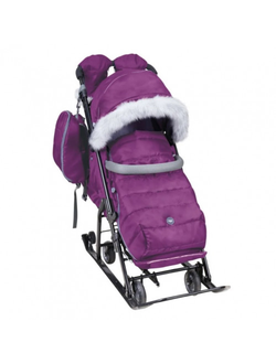Санки-коляска NIKA Kids комбинированная Ника детям «НД 7-5SK» баклажановый