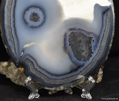 Агат - полированный спил - 158*120*6мм