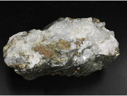 Пирит, Халькопирит на Кварце, необработанный "дикий" образец, Россия, КЧР, Урупский район (103*48*45 мм, 367 г) №37954