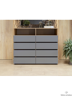 Абрау комод Дуб золотой/Графит