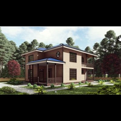 Двухэтажный каркасный дом с пятью спальнями 233м² (SK59)