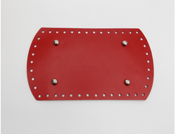 Донышко для сумки кожаное 23х13 см прямоугольное  с ножками цвет красный