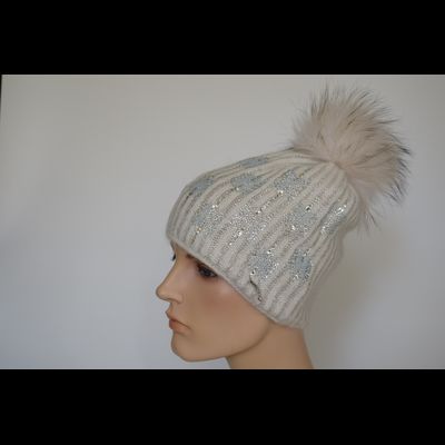 Шапка с помпоном Vizio 1005 CP Италия белая