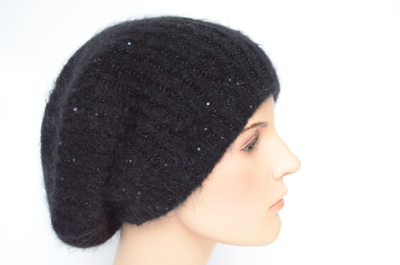 Черный итальянский зимний берет Визио зима 2023