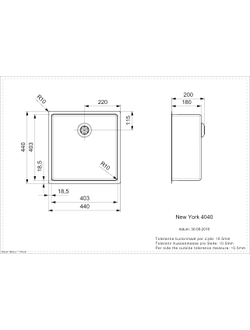 Мойка Reginox New York L 40x40 OKG matt