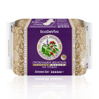 Прокладки женские на травах «Нефритовая свежесть» ночные макси, 4 ш. /Код: 681922