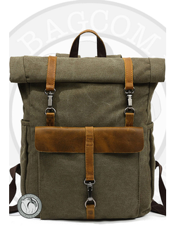 Рюкзак скрутка Wild Bags Marlow Хаки вид спереди