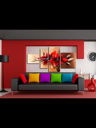 Модульная картина &quot;Яркие цветы&quot;