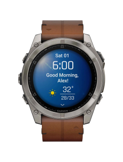 Часы Garmin Fenix 8 -51mm AMOLED Sapphire Bare Titanium / Black / Chestnut Leather Band