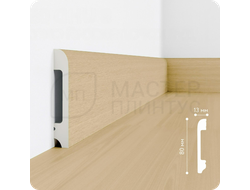 Плинтус напольный из дюрополимера солид UHD 05/80 дуб королевский светлый