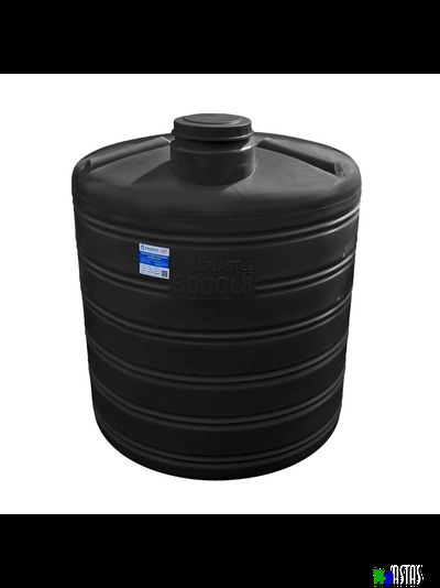 Емкость  3000 литров черная вертикальная