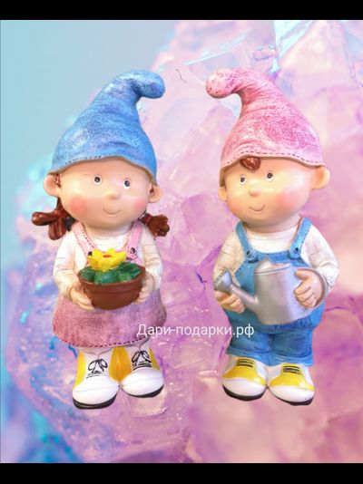 ГНОМ МАЛЬЧИК с лейкой  31*13*15см  0,9кг  полистоун Россия 1621//012283