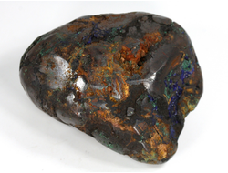 Заринит, азурит, малахит в породе, приполированный образец, Россия, Кемеровская область (66*55*36 мм, 199 г) №35630