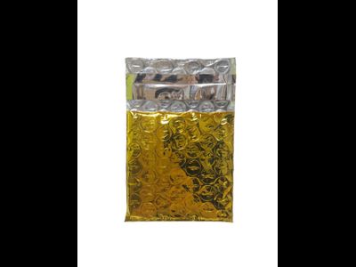 Пакет фольгированный с воздушной подушкой 70х70 золотой (70х70мм+40мм клапан)