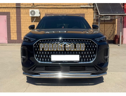 Защита переднего бампера двойная Папа Тюнинг d60/42 для CHERY Tiggo 9 2024-