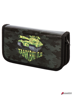 Пенал ПИФАГОР, 2 отделения, ламинированный картон, 19×11 см, «Tank». 270170