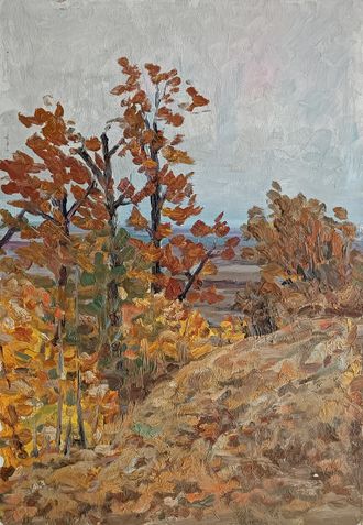 "Осенний пейзаж" картон масло 1960 год