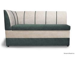 Кухонный ДИВАН "ФОРУМ-8" с боковой спинкой, Зеленый/Слоновая кость Левый