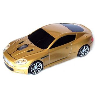 Мышь - машинка Aston Martin беспроводная 2,4GHz золотая