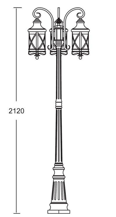 Садово-парковый светильник серии  Lucerna  3bg (178см)