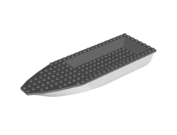 Boat, Hull Unitary 28 x 8 with Dark Bluish Gray Top 92710 / 92711, White (92710c01 / 4609736 / 6173264)