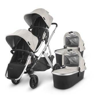 Коляска 2в1 для двойни UPPABaby Vista V2 Sierra Песчаные Дюны (люлька 2шт и прогулка 2шт)