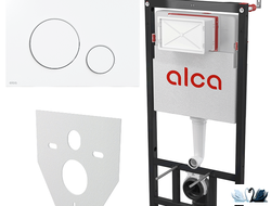 Рамная инсталляция AlcaPlast AM101/1120-4:1 RU M670-0001 SET 4v1 с белой клавишей смыва у Marysя