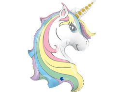 Фольгированный шар "Голова Единорога (Макарунс)"