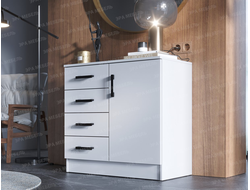 ЛДСП Комод К800-1Д Белый гладкий