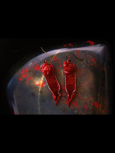 "Сургучные Императорские Лягушки", серьги югендстиль