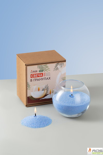 Насыпная свеча "Шар" 12*10 см, цвет "Голубой"