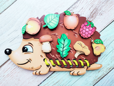 Шнуровка с липучками "Ёжик"