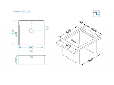 Мойка Alveus Nox 120